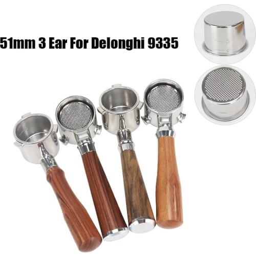 Coffee Bottomless Portafilter For Delonghi EC9335 Filter 51MM Stainless Steel Replacement Filter Basket Coffee Accessories