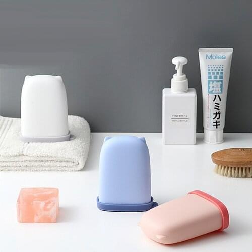 Portable Soap Box Soap Case Dishes Silicone Waterproof Leakproof Travel Accessories
