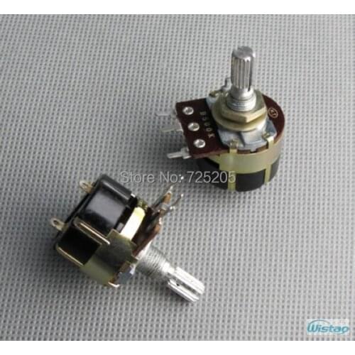 Rotary Power Switch Two Pins with Potentiometer B500K Stalk Shaft Length 20mm 3A 250V DIY HIFI Amplifier Audio Free Shipping