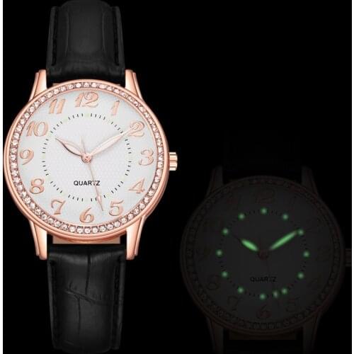 Casual Analog LED Sport Watches Ladies Retro Design Leather Band Watch Women Fashion Alloy Quartz PU Leather Wrist Watch Gifts