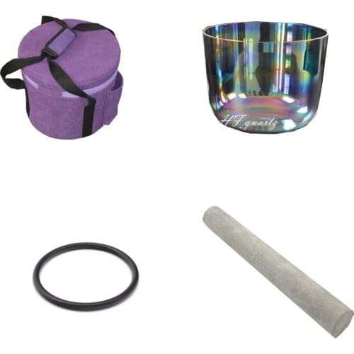 HF 9" Quartz Crystal Singing Bowl with Clear Cosmic Light Customizable Pure Your Heart With Bag