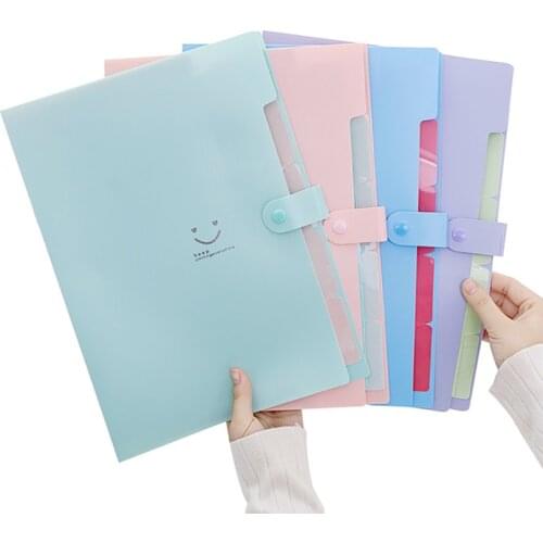 Expanding File Folders Accordion Document Organizer Holder, Letter A4 Paper Placstic File Folder 5 Pocket for School Office