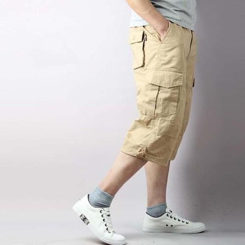 Plus Size XXXXL Pants Summer Mens 7 Minutes Pants Casual Baggy Pants Loose Overall Man Male Short Trousers Mens Bottoms