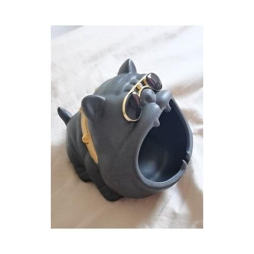 Cool Dog mouth sunglasses big ashtray Home ceramic Crafts Home living room desktop decoration Personality Men gift For Husband