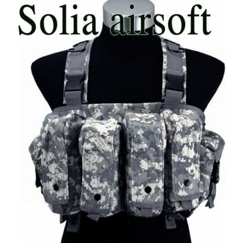 Tactical airsoft vest large capacity magazine AK Rig carrier combat vest ACU