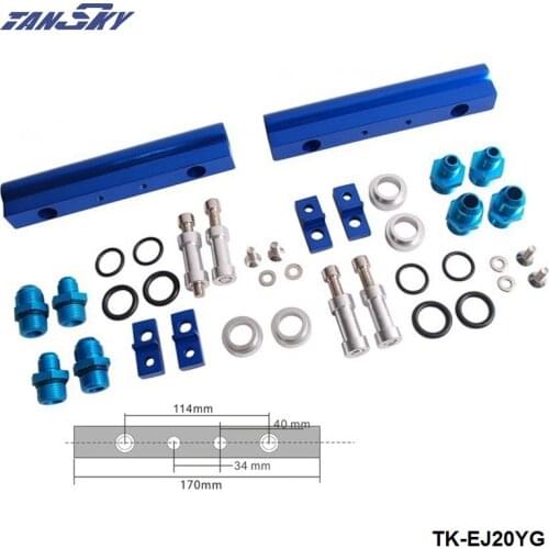 For SUBARU WRX STI EJ20 EJ20T STI Top feed Injector Fuel Rail Turbo Kit Blue Aluminium Billet HQ jdm TK-EJ20YG