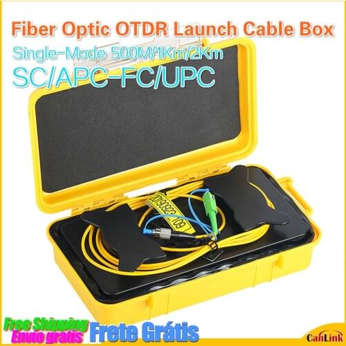 Fiber Optic OTDR Launch Cable SC/APC-FC/UPC Single-Mode for 500M 1Km 2Km 1310/1550nm Dead Zone Eliminator Box SC APC to FC UPC