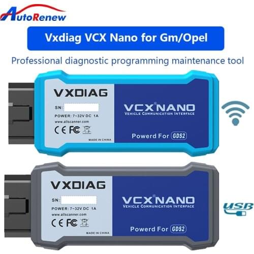VXDIAG VCX NANO For GM/Opel OBD2 Code Scanner auto Car Diagnostic tools for GDS2 ECU programming WIFI Version Free Shipping
