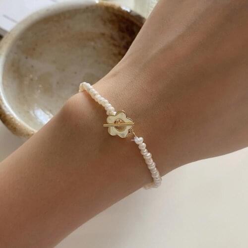 925 Sterling Silver Round Natural Freshwater Pearl Bracelet For Women Beads Jewelry Bangles