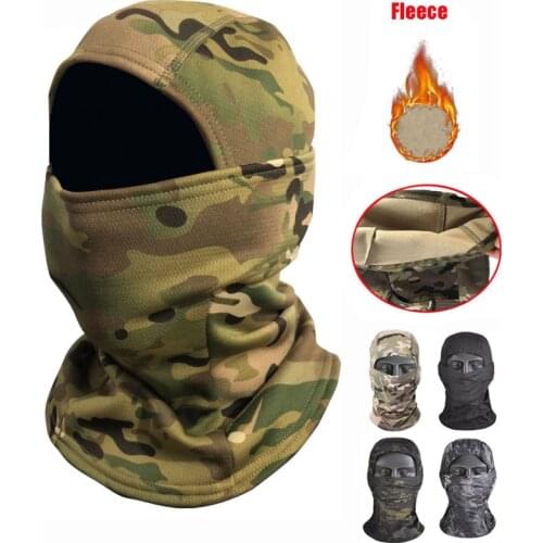 Winter Military Tactical Balaclava Warm Fleece Thermal Ski Snowboard Face Mask Bicycle Cycling Hunting Airsoft Camo Hats Scarf