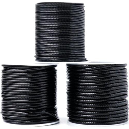 0.5mm 0.8mm 1mm 1.5mm 2mm 2.5mm 3mm Black Waxed Cotton Cord Waxed Thread Cord String Strap Necklace Rope For Jewelry Making