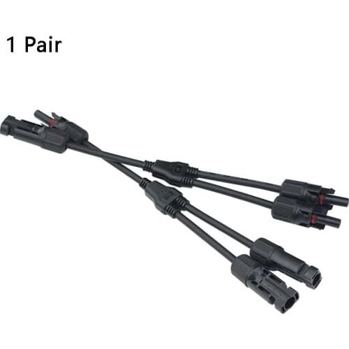 1Pair 2Y Branch Solar Parallel Male Female Connector Waterproof Socket Plug Connector, Used for Solar Panel Cable PV System