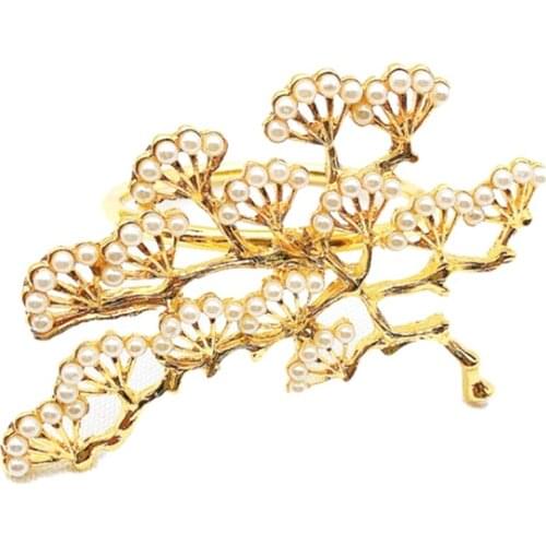 10Pcs/Lot Hotel Western Napkin Buckle Metal Pine Napkin Ring Napkin Rings Alloy Diamond Ring