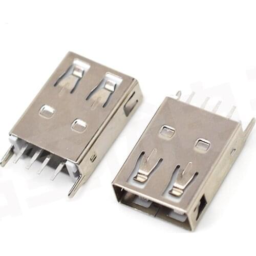 10pcs USB Type A Female Socket 180 Degrees Vertical 4pins