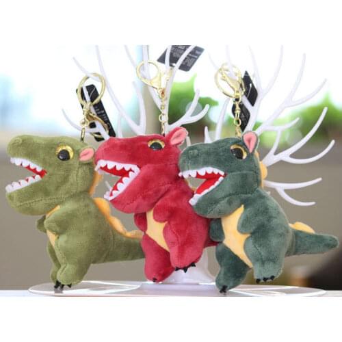 10cm Stuffed toy dinosaur keychain Bag decoration Cool pendant dinosaur Plush toys