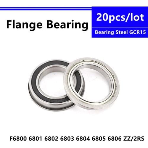 20pcs F6800ZZ F6801ZZ F6802ZZ F6803ZZ F6804ZZ F6805ZZ F6806ZZ F6800-2RS F6801-2RS F6802-2RS flange deep groove ball bearing