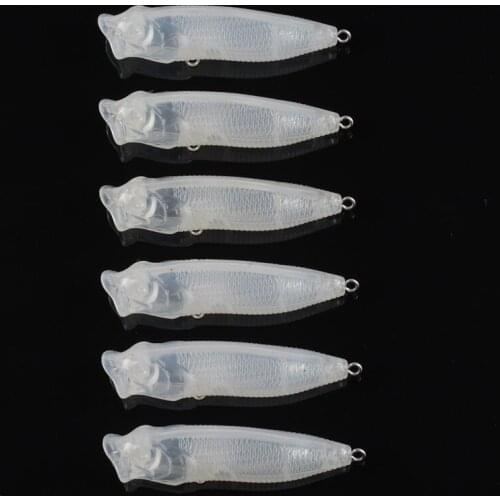 50pcs 6.5cm/5.2g Popper Topwater Blank Hard lures Unpainted Fishing Baits Crankbait Vib Minnow wobbler Fish Lure Tackle