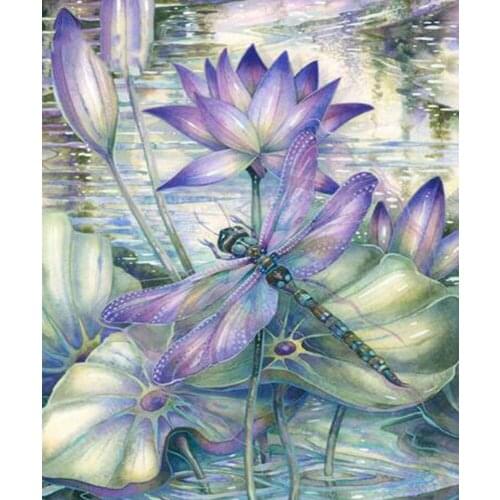 5D Diamond Embroidery dragonfly Cross Stitch DIY Diamond Painting Full Diamond scenery rhinestones Home Decoration