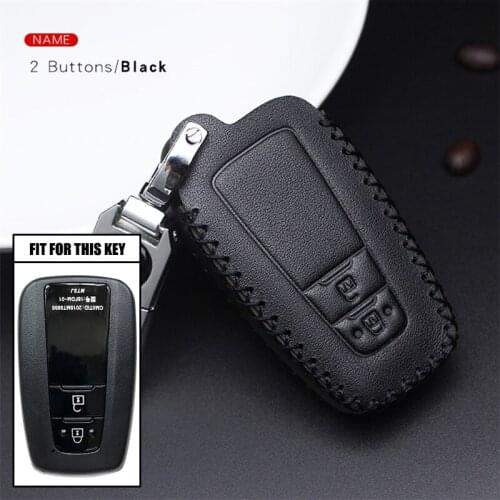 Car Leather Cover For Toyota Yaris Corolla Camry Auris RAV4 Aygo Hilux Prius CHR Accessories Remote Fob Holder Key Case Keychain