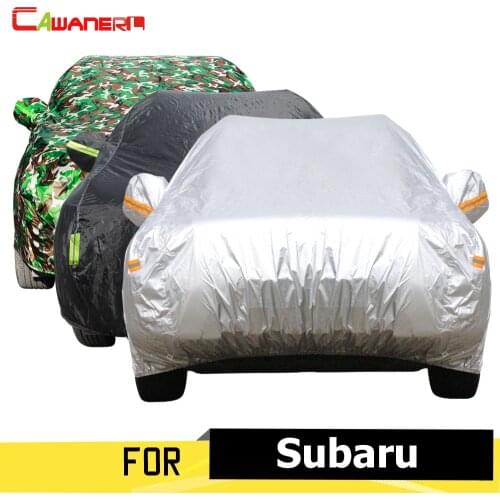 Cawanerl Car Cover Outdoor Sun Snow Rain Protector Anti UV Car Covers Dust Proof Suit For Subaru Outback Legacy Forester Impreza