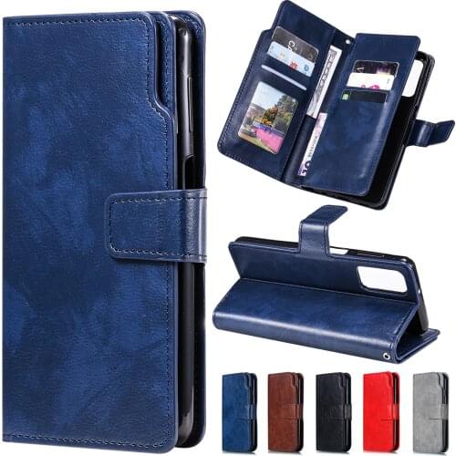 Multi Card Slots PU Leather Case For Huawei Honor 8A 9S Y6 2019 Y7 Pro 2019 Y9 2019 Y5P Y6P Y8S P Smart 2020 Wallet Holder Cover