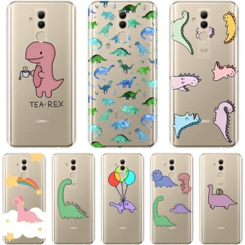For Huawei Mate 20 10 9 Lite Case Silicone Cute Dinosaur Kawaii Animal Back Cover For Huawei Mate 7 8 9 10 Pro Phone Case
