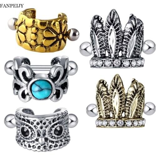 Fanpeijy 5 Pcs Mix 5 style Stainless Steel Screw Cartilage Cuff Earring Spiral Tragus Helix Barbell Ear Piercing Ear Cuff Clip