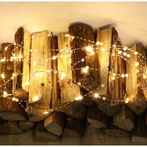 10m 100 Leds Bead String Lights Silver Gold Wire Fairy Lights Garland Wedding Holiday Christmas Tree Decoration Battery Powered