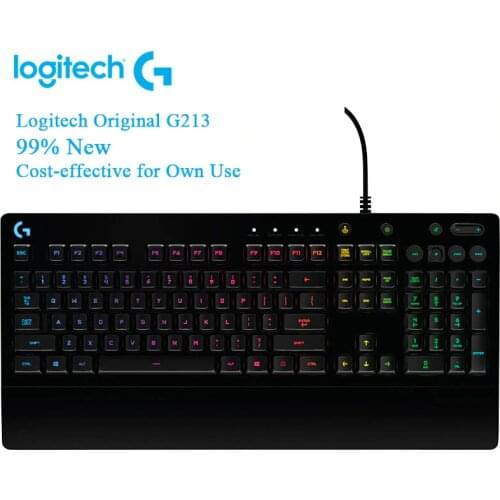 Logitech 99 New G213 PRODIGY RGB Gaming Keyboard for Laptop PC Gaming Overwatch PUBG Gamer Keyboard Like Mechanical Keyboard