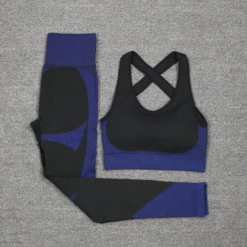 Two Piece Set Tracksuit Women Sexy Push Up Bra For Women Solid Fitness Seamless Leggings Women Clothes