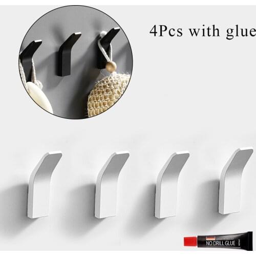 4PCS Bathroom Towel Hooks Clothes Hanger Coat Hooks On The Wall Rustproof Decoration Bathroom Accessories