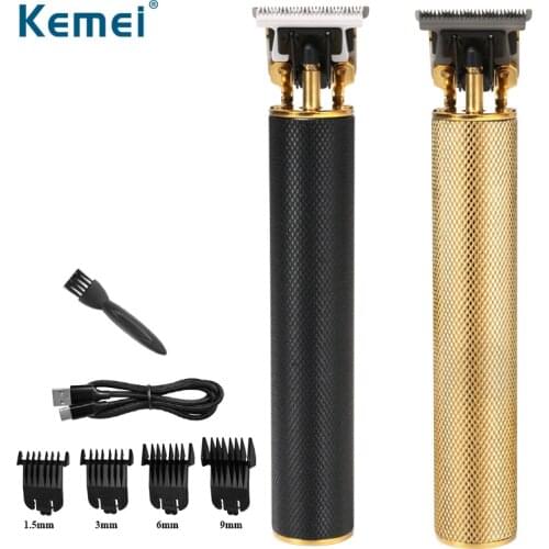 Kemei 1971 Pro Li T-Outliner Skeleton Heavy Hitter Hair Trimmer Men 0mm Baldheaded Hair Clipper Cordless Hair Cutting Machine