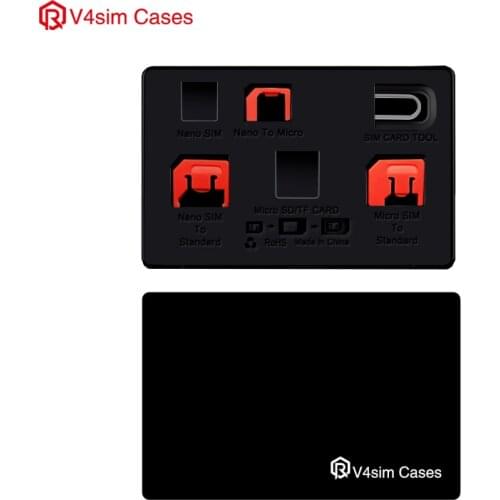 SIM Card Adapter set & NANO SIM Card Holder Case with lphone Pin needle, slim Credit Card size for wallet, storage case