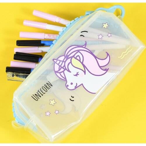 6931 New Big pencil Case Fashion Big zipper Colorful pencil bag Scool Students supplies stationery bag