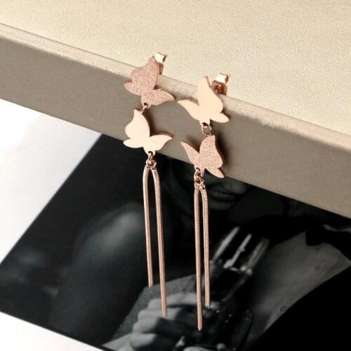 New drop-shaped hanging black round cake earrings tide women fashion wild earrings accessories titanium steel jewelry