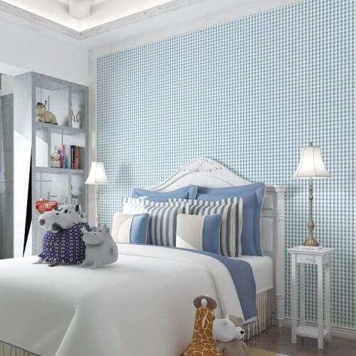 Beibehang American Country Scottish Plaid Nonwoven Bedroom Wallpaper Fresh Living Room Sofa Background Decor 3d wallpaper roll