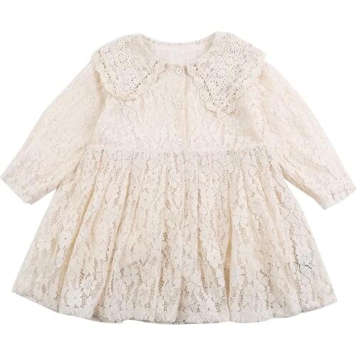 Girl Princess Dress Kids Clothes Peter Pan Collar Baby Party Wedding Pageant Gown Formal Dresses 1-6Y