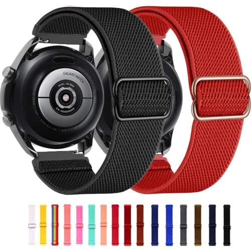 Nylon Strap For Samsung watch 3/Galaxy Active 2/Gear S3/Amazfit Adjustable Elastic watchband bracelet For Huawei GT2/2E/Pro band