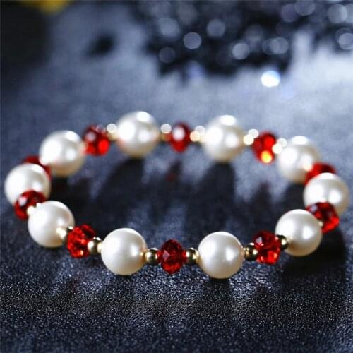 Luxury Colorful Beads Chain Bracelet Bangles Pearls Crystals From Swarovski Wrap Bracelet Charm Hand Jewelry For Women Wedding
