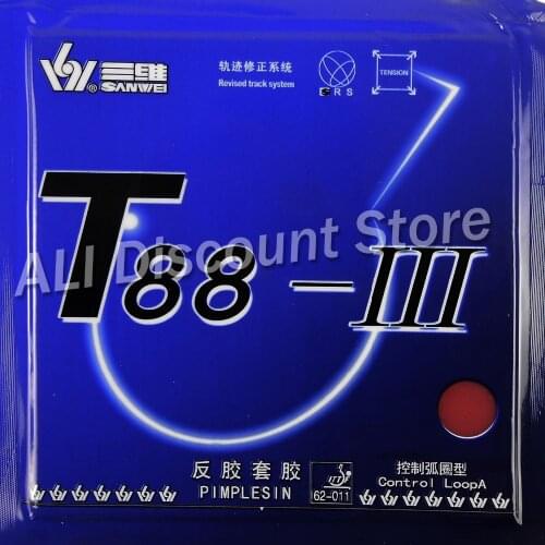 Sanwei T88-III (T88-3, T88 3) Control+Loop Pips-in Table Tennis (PingPong) Rubber With Sponge