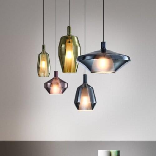 Modern Led Pendant Lights Colored Glass Hanglamp For Dining Room Bedroom Cafe Bar Nordic Decor Home Loft Luminaire Suspension