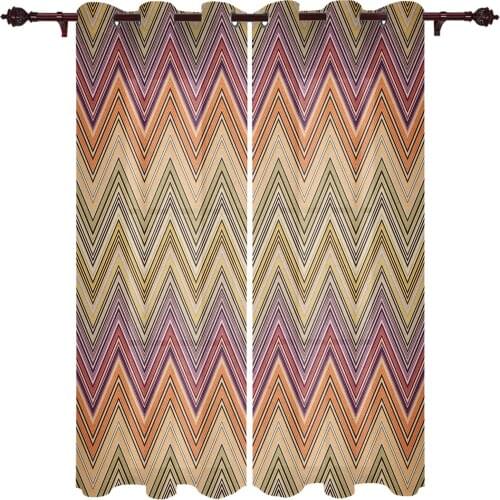 Ethnic Style Stripes Abstract Design Modern Curtains for Living Room Luxury Window Treatments Bedroom Kitchen Curtains Drapes
