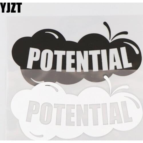 YJZT 16.4x8CM POTENTIAL Word Pattern Vinyl Car Sticker Funny Decal Modern Cartoon Black/Silver 4C-0120