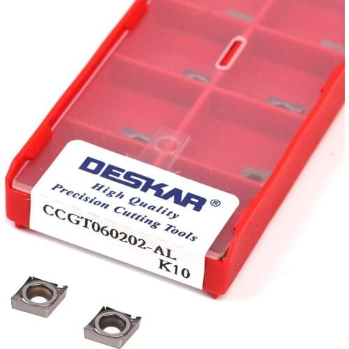 10PCS CCGT060202/060204/09T302/09T304/09T308/120404/120408-AL K10 highquality Carbide CNC lathe turning insert For Aluminum Part