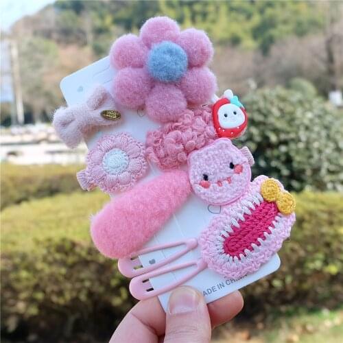 Cartoon Animal Hair Clips For Baby Girls Kawaii Accessories Kids Bows Hairpins Color Flower Barrettes Princess Cute Headwear New