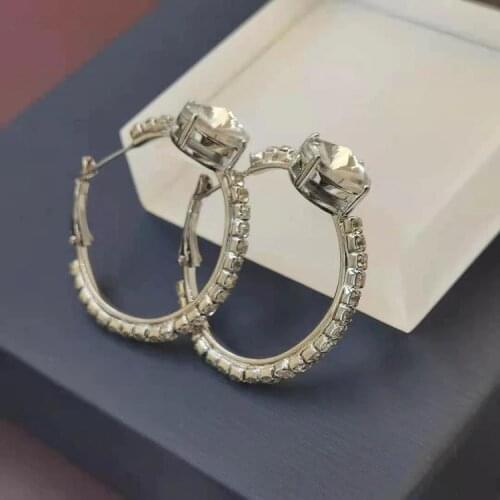 2021 new big circle AAAA zircon earrings pendant simple fashion personality temperament earrings women