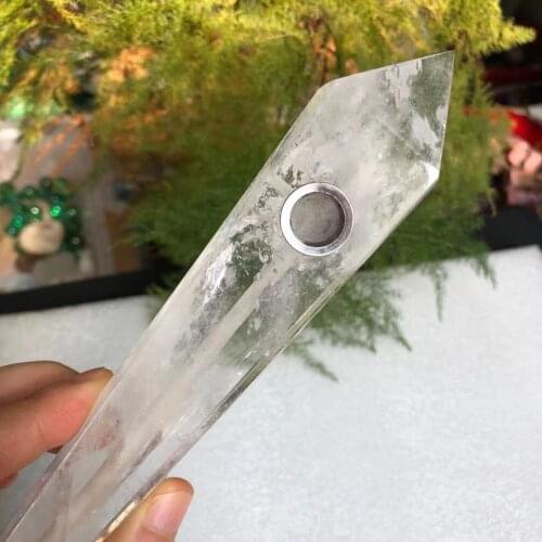 1PC17- 18CM Long Size100% Pure Natural Clear Quartz Crystal Tube, Hand Polished,Healing Stone Transparent Gemstone