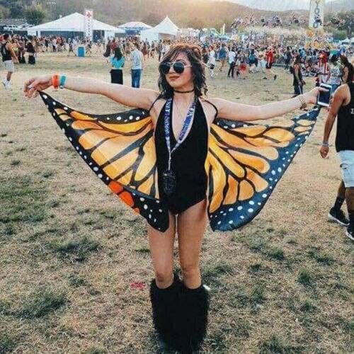 1pc Women Colorful Soft Fabric Butterfly Wings Fairy Nymph Pixie Costume Shawl Beach