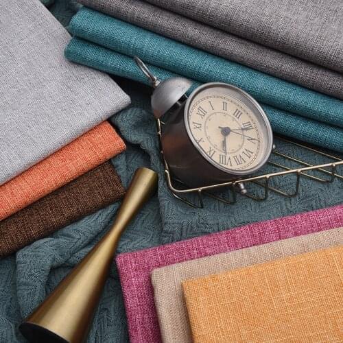 148cmx50cm Thick Solid Color Slub Cotton Linen Sofa Fabric DIY Table Cloth Dust Cloth Pillow Curtain Wear-resistant Linen Fabric