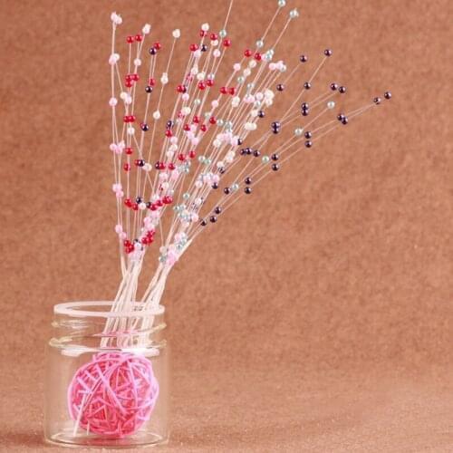 20Pcs Wedding Decoration Beads String Handmade Bride Bouquet Accessories Artificial Pearl Beads String DIY Party Multicolor